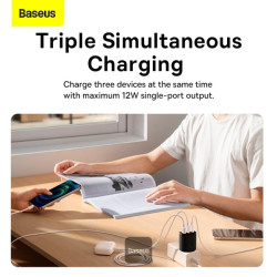NONAME - Baseus nabíjačka do siete Compact 3xUSB 17W čierna
