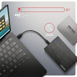 AXAGON EE25-XA6C, USB-C 5Gbps - SATA 6G, 2.5'' kovový ALINE box