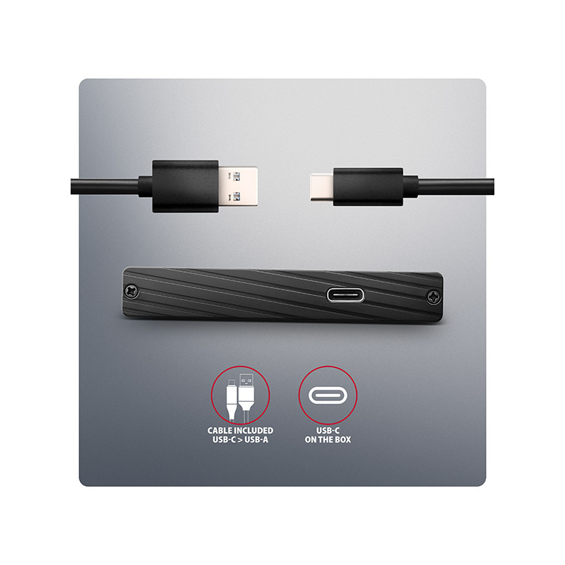 AXAGON EE25-XA6C, USB-C 5Gbps - SATA 6G, 2.5'' kovový ALINE box