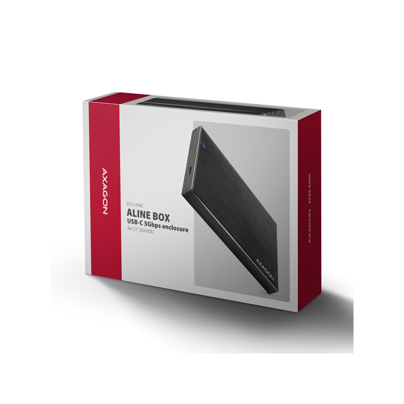AXAGON EE25-XA6C, USB-C 5Gbps - SATA 6G, 2.5'' kovový ALINE box