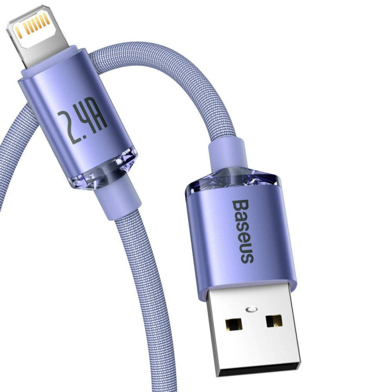 NONAME - Baseus CAJY000005 Crystal Shine Series Dátový Kabel USB - Lightning 20W 1,2m Purple