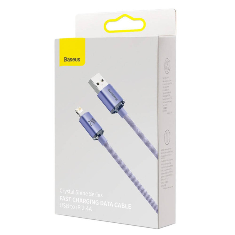 NONAME - Baseus CAJY000005 Crystal Shine Series Dátový Kabel USB - Lightning 20W 1,2m Purple