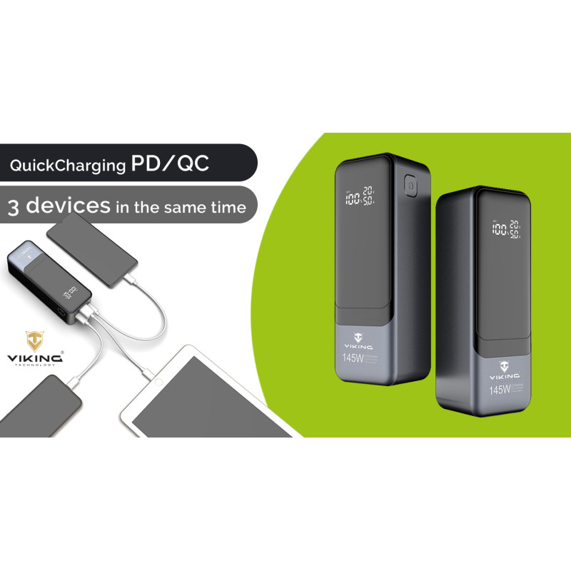 Viking PN-964PD 27000 mAh/Output:1xUSB-A,2xUSB-C/Input:2xUSB-C/LED display