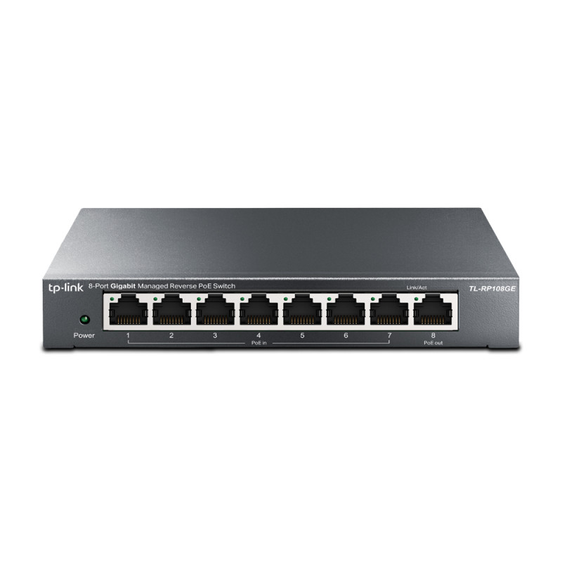 TP-Link TL-RP108GE easy smart switch, 7xGb pasívny POE-in, 1xGb pas.POE-out