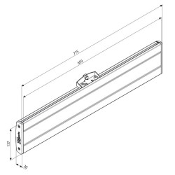 VOGELS - Vogel´s horizontálna časť adaptéra Connect-it PFB 3407, 715mm, striebra