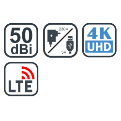 EVOLVEO Xany 4, 230/12V, aktívna pokojová anténa FM/DAB+/DVB-T2, filter LTE,4G,5G