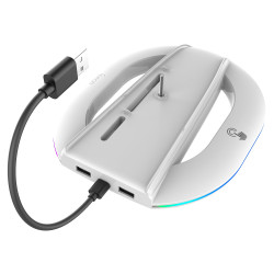 NONAME - iPega P5S035SA Vertikálny Stojan (2xUSB-A) s RGB pre PS5 Slim/PS5 Pre White