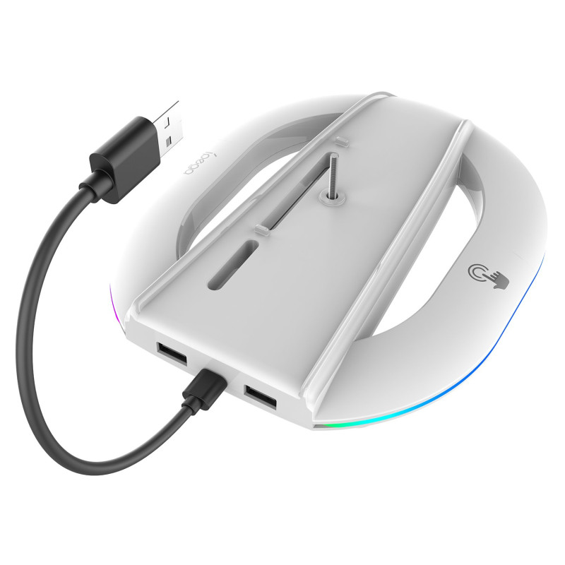 NONAME - iPega P5S035SA Vertikálny Stojan (2xUSB-A) s RGB pre PS5 Slim/PS5 Pre White