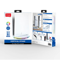 NONAME - iPega P5S035SA Vertikálny Stojan (2xUSB-A) s RGB pre PS5 Slim/PS5 Pre White