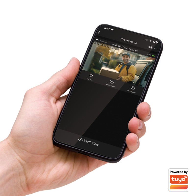 EVOLVEO DoorPhone W7, Sada domáceho bezdrôtového videotelefónu s WiFi čierny monitor