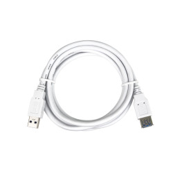 PremiumCord Prodlužovací kábel USB 3.0 Super-speed 5Gbps A-A, MF, 9pin, 5m biela