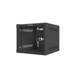 LANBERG RACKOVÁ SKRIŇA 10'' NÁSTENNÁ 4U/280X310 (FLAT PACK) S PRESKLENÝMI DVERMI ČIERNA