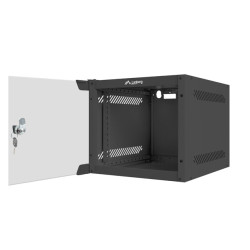 LANBERG RACKOVÁ SKRIŇA 10'' NÁSTENNÁ 4U/280X310 (FLAT PACK) S PRESKLENÝMI DVERMI ČIERNA