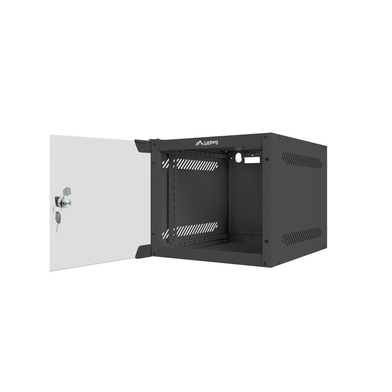 LANBERG RACKOVÁ SKRIŇA 10'' NÁSTENNÁ 4U/280X310 (FLAT PACK) S PRESKLENÝMI DVERMI ČIERNA