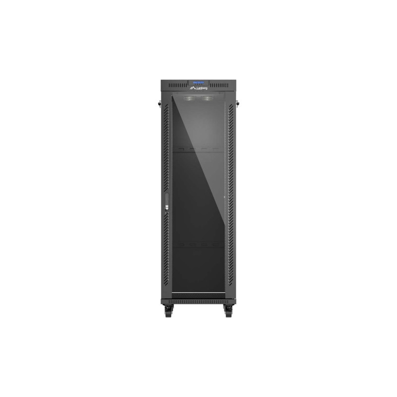 LANBERG 19'' VOĽNE STOJÚCA RACKOVÁ SKRIŇA 37U/600X800 (FLAT PACK) S PRESKLENÝMI DVERAMI LCD ČIERNA