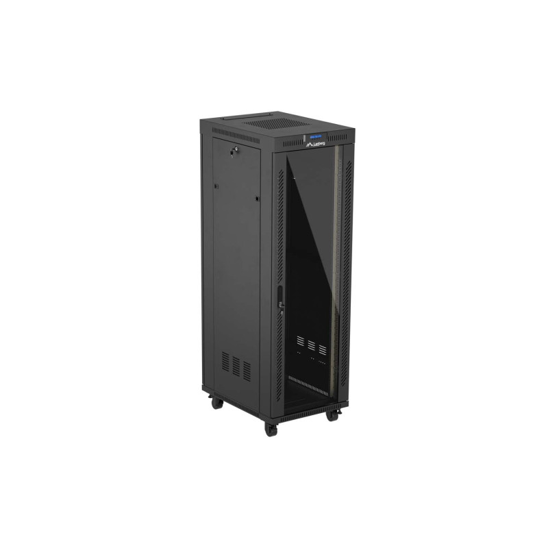 LANBERG 19'' VOĽNE STOJÚCA RACKOVÁ SKRIŇA 37U/600X800 (FLAT PACK) S PRESKLENÝMI DVERAMI LCD ČIERNA