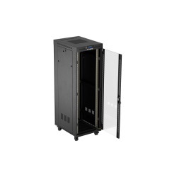 LANBERG 19'' VOĽNE STOJÚCA RACKOVÁ SKRIŇA 37U/600X800 (FLAT PACK) S PRESKLENÝMI DVERAMI LCD ČIERNA