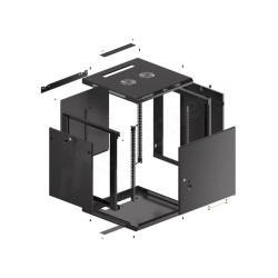 LANBERG RACKOVÁ SKRIŇA 19'' NÁSTENNÁ 12U/600X600 PRO VLASTNÚ MONTÁŽ S KOVOVÝMI DVERAMI ČIERNA