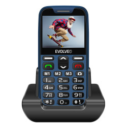 EVOLVEO EasyPhone XR, mobilný telefón pre seniorov s nabíjacím stojanom, modrá