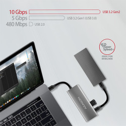 AXAGON HMC-5G2, USB 10Gbps húb, porty 2x USB-A, 2x USB-C, HDMI 4k/60, PD 100W, kábel USB-C 13cm