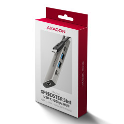 AXAGON HMC-5G2, USB 10Gbps húb, porty 2x USB-A, 2x USB-C, HDMI 4k/60, PD 100W, kábel USB-C 13cm