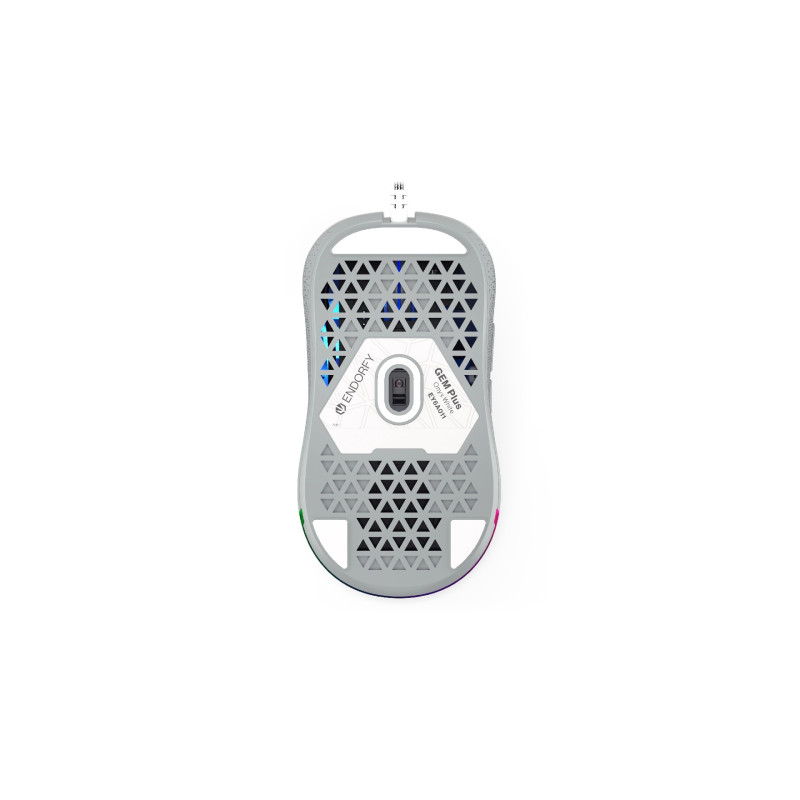 Endorfy GEM Plus/Herná/Optická/Pre pravákov/19 000 DPI/Drôtové USB-A/Biela