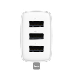 NONAME - Baseus nabíjačka do siete Compact 3xUSB 17W biela
