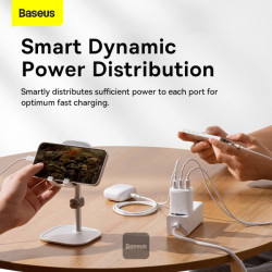 NONAME - Baseus nabíjačka do siete Compact 3xUSB 17W biela