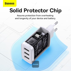 NONAME - Baseus nabíjačka do siete Compact 3xUSB 17W biela