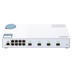 QNAP riadený switch QSW-M408S (12portov: 8x Gigabit port + 4x 10G SFP+ porty)