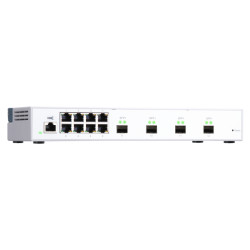 QNAP riadený switch QSW-M408S (12portov: 8x Gigabit port + 4x 10G SFP+ porty)