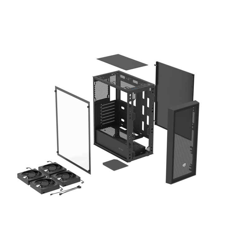 GENESIS - PC skriňa Fury SHOBO SH8, Midi Tower, Čierna