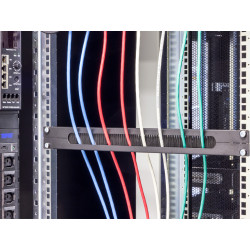 TRITON - 19'' priechodný panel 1U rozdelený horizont. 350x21mm černý
