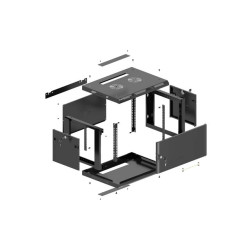 LANBERG NÁSTENNÁ INŠTALAČNÁ SKRIŇA 19'' 4U 600X600 ČIERNE KOVOVÉ DVERE (PLOCHÉ BALENIE)