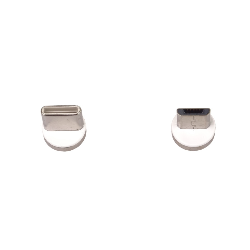 PremiumCord Magnetický micro USB a USB-C nabíjací a dátový kábel 1m, strieborný