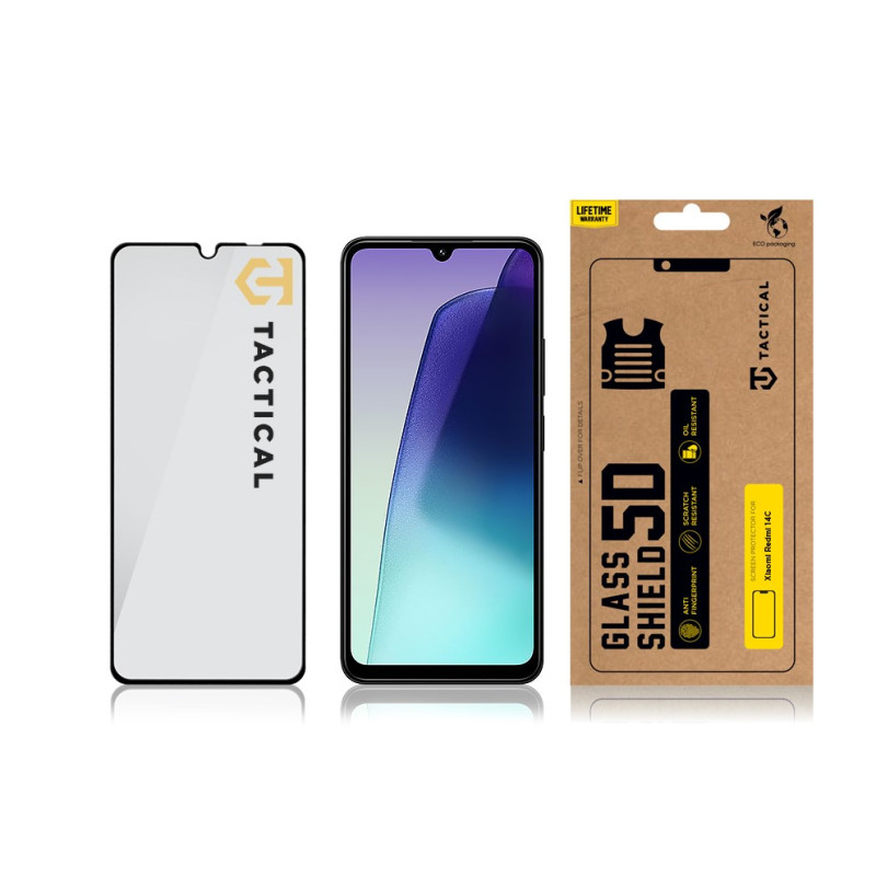 Tactical Glass Shield 5D sklo pre Xiaomi Redmi 14C 4G/A4 5G/A5/Poco C75 Black