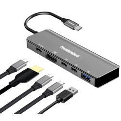 PremiumCord adaptér USB-C na HDMI+USB A+USB C+PD