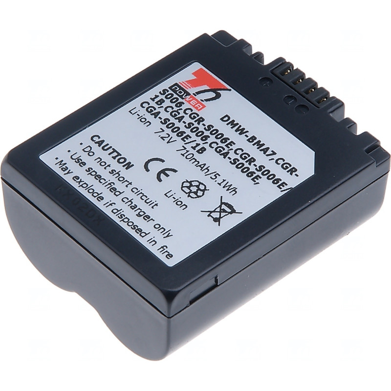 Batérie T6 Power Panasonic DMW-BMA7, CGR-S006, CGR-S006E, CGA-S006, BP-DC5-E, 710mAh, 5,1Wh