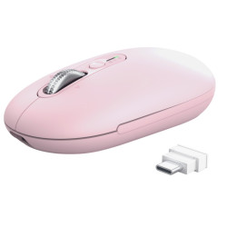 Trust Seron Slim/Kancelárska/Optická/3 200 DPI/USB+BT/Ružová