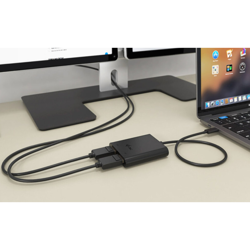 i-tec USB-C Dual 4K/60Hz (single 8K/30Hz) DP Video adaptér