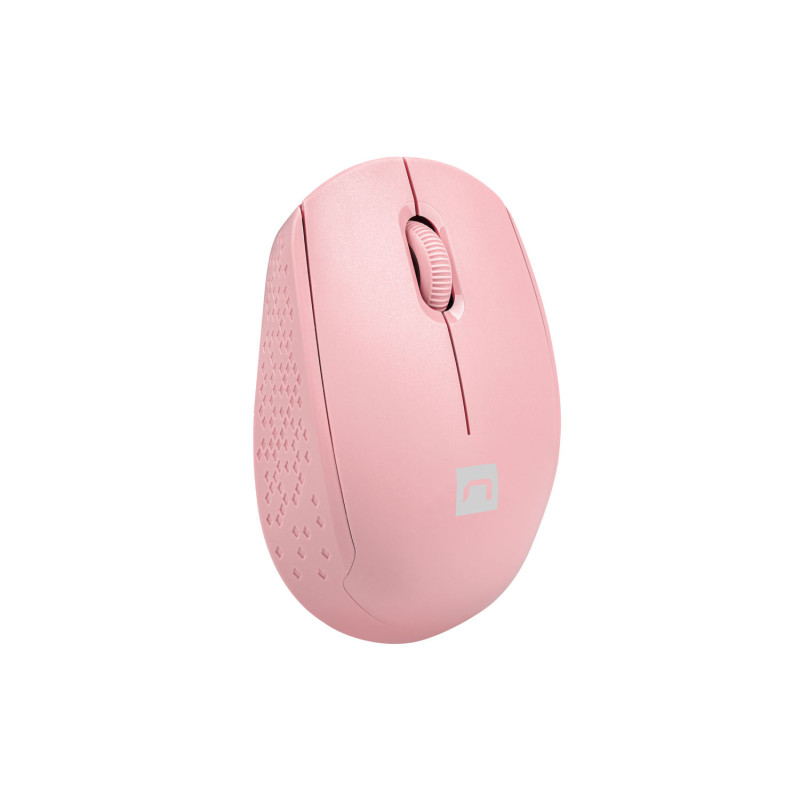 Myš Natec STORK/Kancelárska/Optická/1 600 DPI/Bezdrôtová USB/Ružová