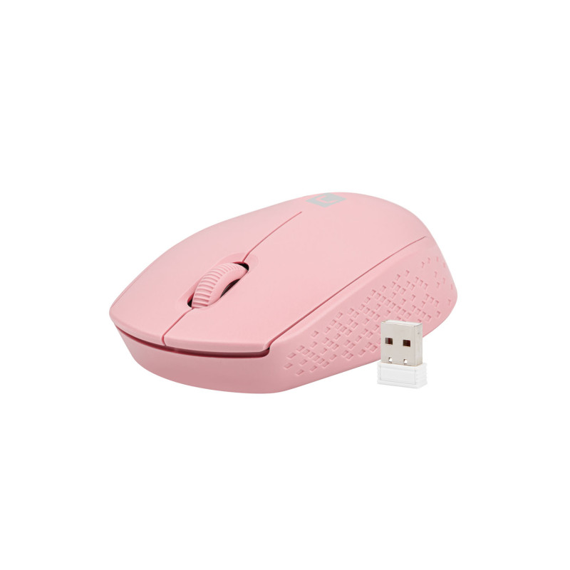 Myš Natec STORK/Kancelárska/Optická/1 600 DPI/Bezdrôtová USB/Ružová