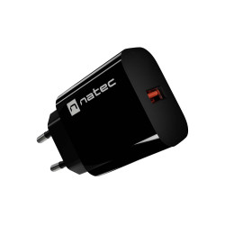 Univerzálna nabíjačka Natec RIBERA 18W, 1X USB-A, čierna