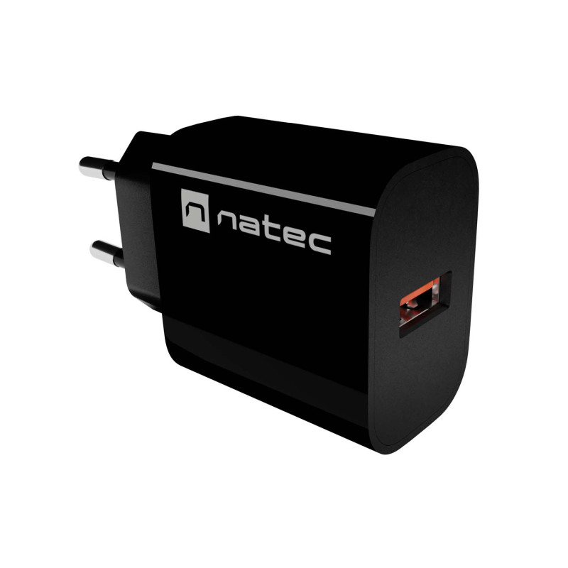Univerzálna nabíjačka Natec RIBERA 18W, 1X USB-A, čierna