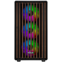 EVOLVEO Panthera, mATX/6x ARGB 120/drevo+sklo