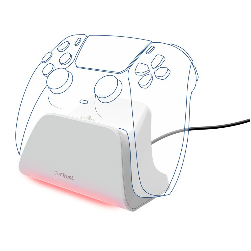 TRUST GXT255W CHARGE STAND PS5 WHITE - biela
