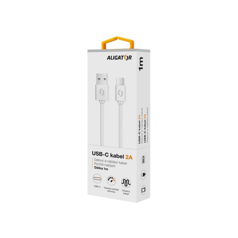 ALIGATOR Dátový kábel 2A, USB-C biely