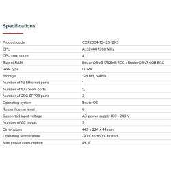 MikroTik CCR2004-1G-12S+2XS, Cloud Core Router