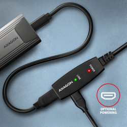 AXAGON ADR-310, USB 3.2 Gen 1 A-M - A-F aktívny predlžovací / repeater kábel, 10m