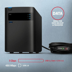 AXAGON ADR-310, USB 3.2 Gen 1 A-M - A-F aktívny predlžovací / repeater kábel, 10m